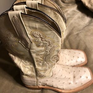 Custom made full quill ostrich boots